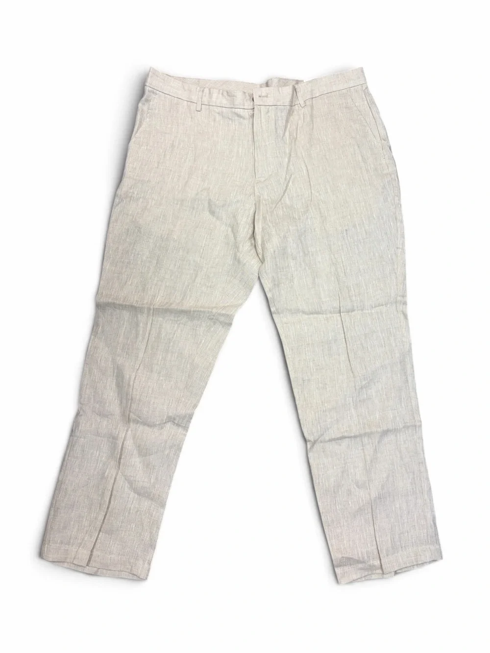 Men's Light Beige Linen-Blend Pants
